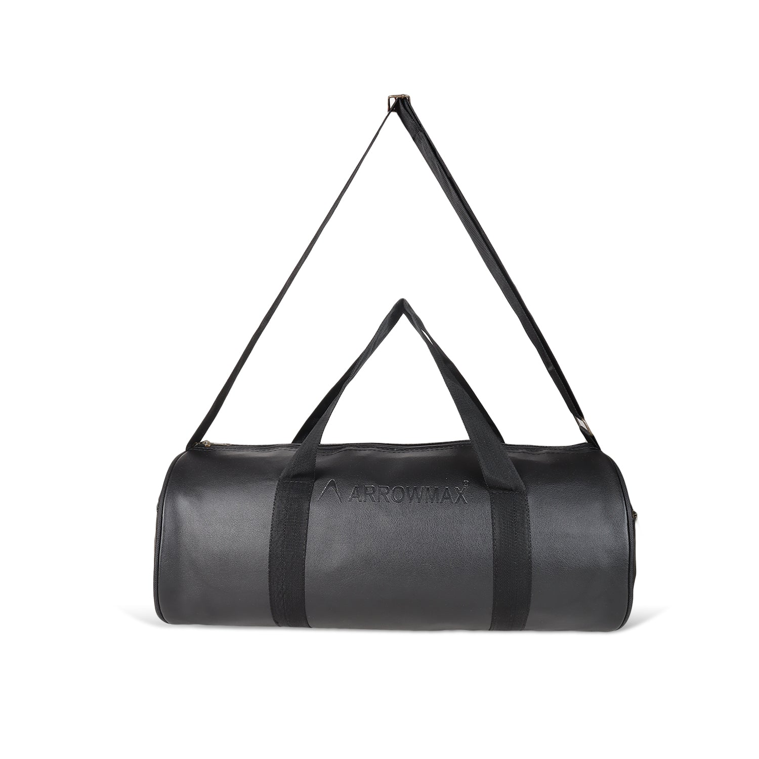 Leather Gym Bag, Front side, Black