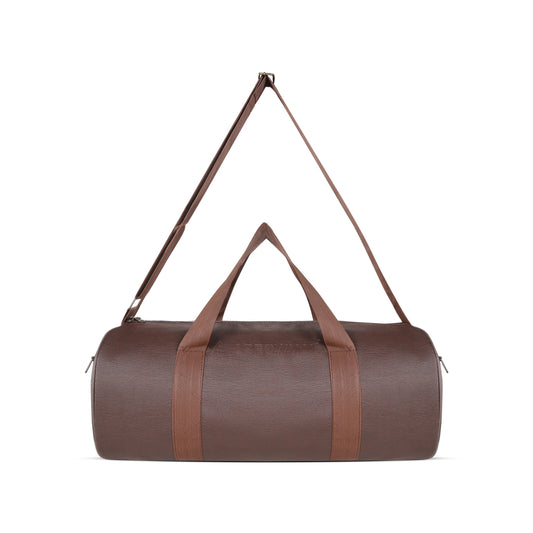 Leather Gym Bag, Front side, Brown, mens gym bag