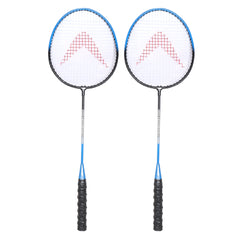 Steel Badminton Racket Set of 2 with Full Padded Cover – for Kids & Adults AB-222