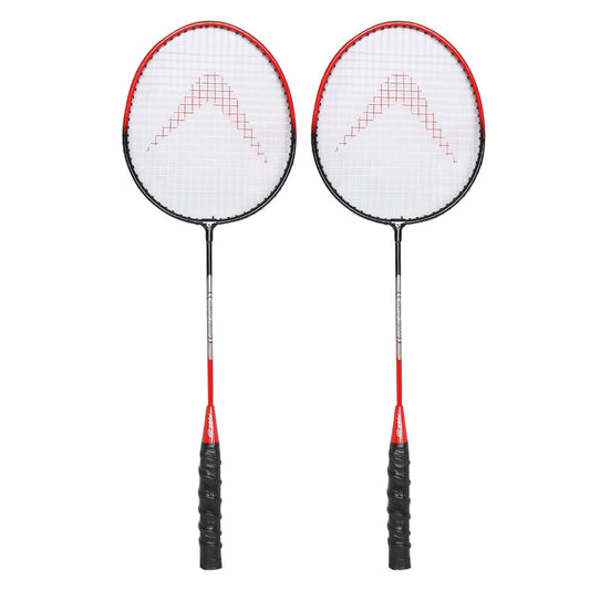 Steel Badminton Racket Set of 2 with Full Padded Cover – for Kids & Adults AB-222