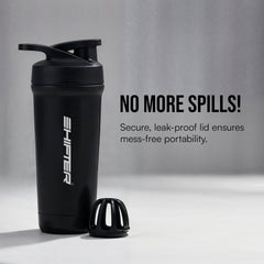 Steel Gym Shaker Bottle-High Grade Metal Protein Shaker Pro