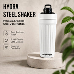 Premium steel shaker bottle for protein shakes and workout supplements