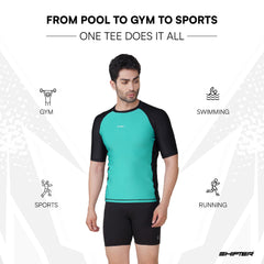 Men’s Chlorine-Resistant Swimming T-Shirt | UV Protection, Quick-Dry Performance Fit