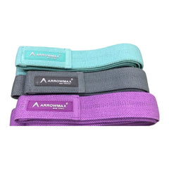 Arrowmax Fabric Resistance Bands Set of 3 – Anti-Slip, Multicolor