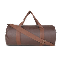 Leather Gym Bag, front Side, Brown, straps