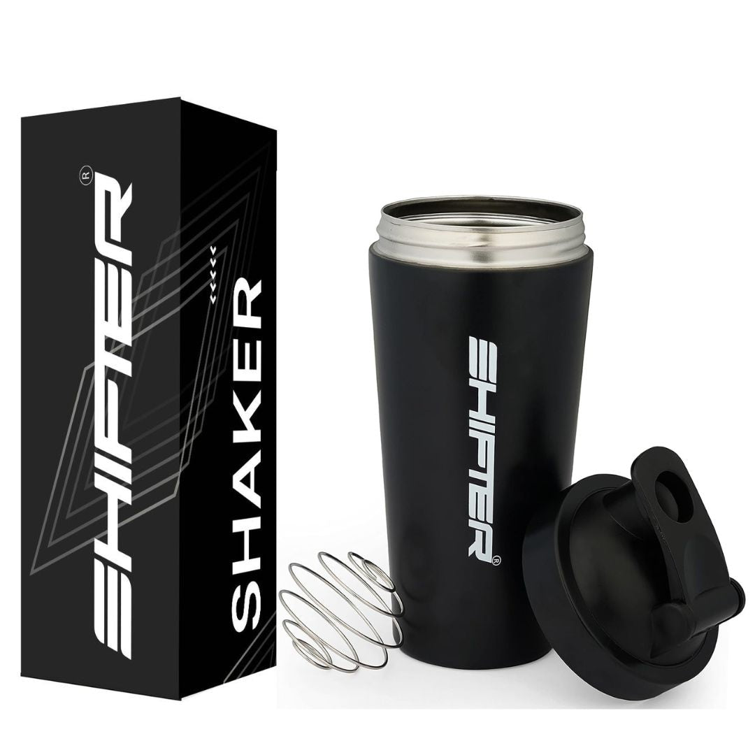 steel shaker black stainless gym bottle protein sipper metal