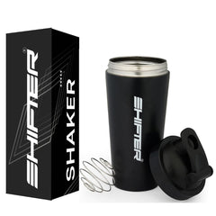 steel shaker black stainless gym bottle protein sipper metal