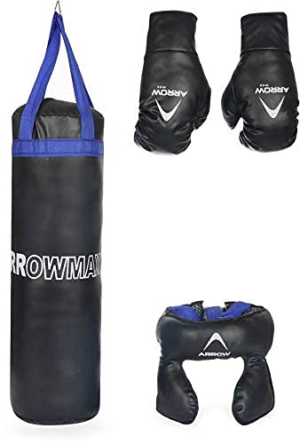 ArrowMax Boxing kit Punching kit for Kids Small Boys and Girls ( Gloves and Head Guard included)