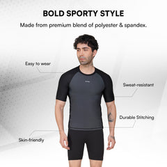 Men’s Chlorine-Resistant Swimming T-Shirt | UV Protection, Quick-Dry Performance Fit