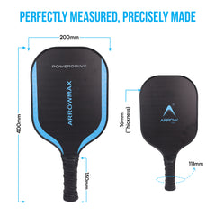Arrowmax Carbon Fiber Pickleball Paddle Set – 2 POWERDRIVE Paddles, 4 Pickleballs, & Zipper Cover
