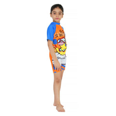 Shifter Kids Half-Sleeve One-Piece Swimsuit | Unisex Chlorine-Resistant Swimwear