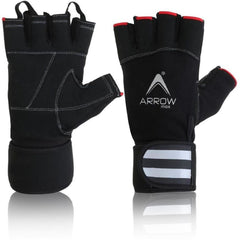 Panther All-Black Gym Gloves with Padded Palm & Reflective Detailing
