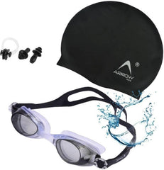 Arrowmax Swimming Combo (Swimming Goggles, Swimming Cap, Ear Plugs & Nose Clips)