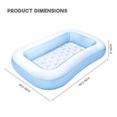 INTEX 5.5 FT Inflatable Swimming Pool for Kids with Air Pump – Large Family Baby Pool for Home & Garden
