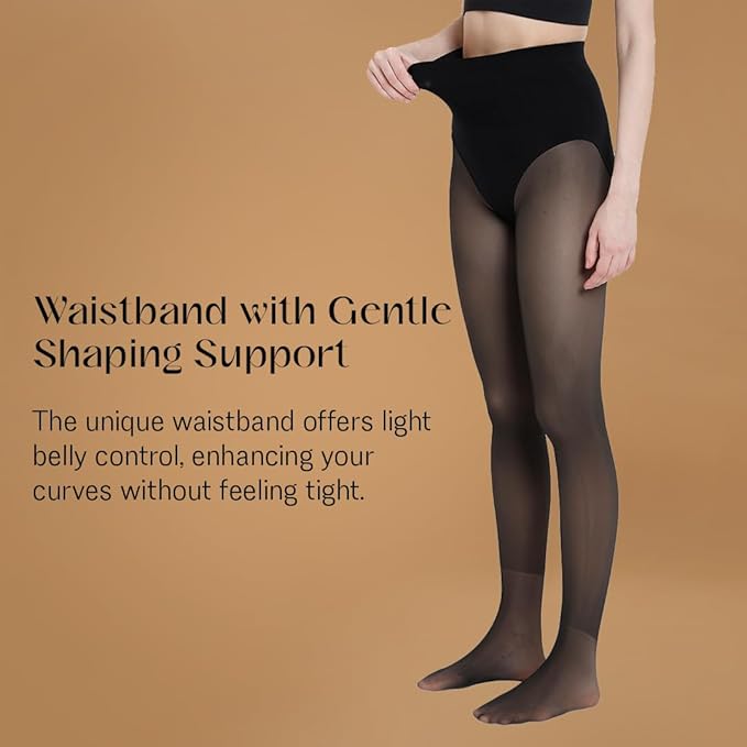 Fleece lined thermal leggings for women black color winter fashion