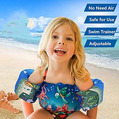 Kids Swimming Arm Bands Jacket for Training Swimming Floater | Inflatable Swim Vest with Arm Floaties for Boys & Girls Age 2-8 Years | Pool, Beach & Water Learning Aid