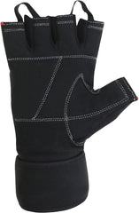 Panther All-Black Gym Gloves with Padded Palm & Reflective Detailing