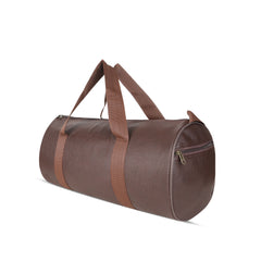 Leather Gym Bag, front Side, Brown, straps