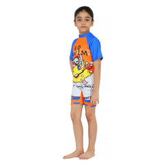 Shifter Kids Half-Sleeve One-Piece Swimsuit | Unisex Chlorine-Resistant Swimwear
