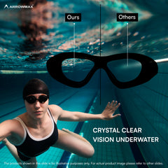 Swimming Goggles for Adults Wide Lens | Anti Fog UV Protection Leak Proof ASG-9100