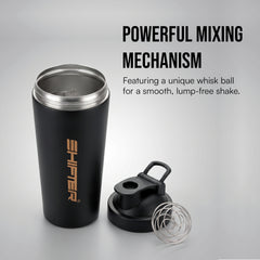 rust resistant stainless steel gym shaker bottle durable metal design