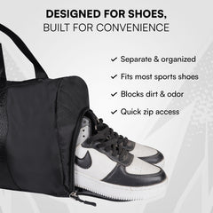 Unisex Gym Duffle Travel Bag with Shoe & Waterproof Compartment