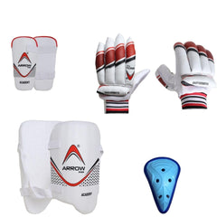 Cricket Kit For Leather Ball-Bag+Pads+Gloves+Thigh+Elbow+Abdominal Guard