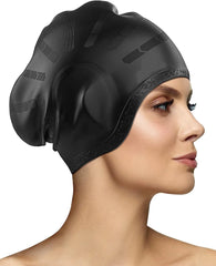 Unisex silicone swimming cap designed for long and thick hair in swimming pool