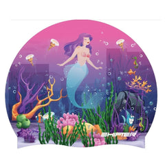 swimming cap kids girls printed premium quality pink swim accessories