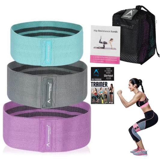 Arrowmax Resistance Anti Slip Hip Loop Booty Bands for Legs, Glutes and Butt (Multicolour)