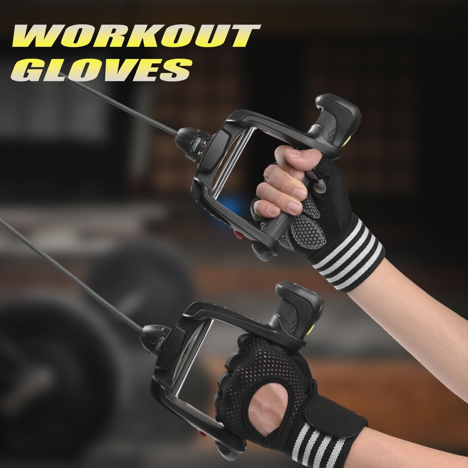 Premium weight lifting gloves with wrist wraps for gym training