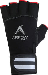 Panther All-Black Gym Gloves with Padded Palm & Reflective Detailing