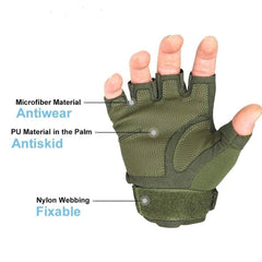 Half Finger Tactical Bike Riding Gloves – Durable, Breathable MTB & Road Riding Gloves with Padded Protection