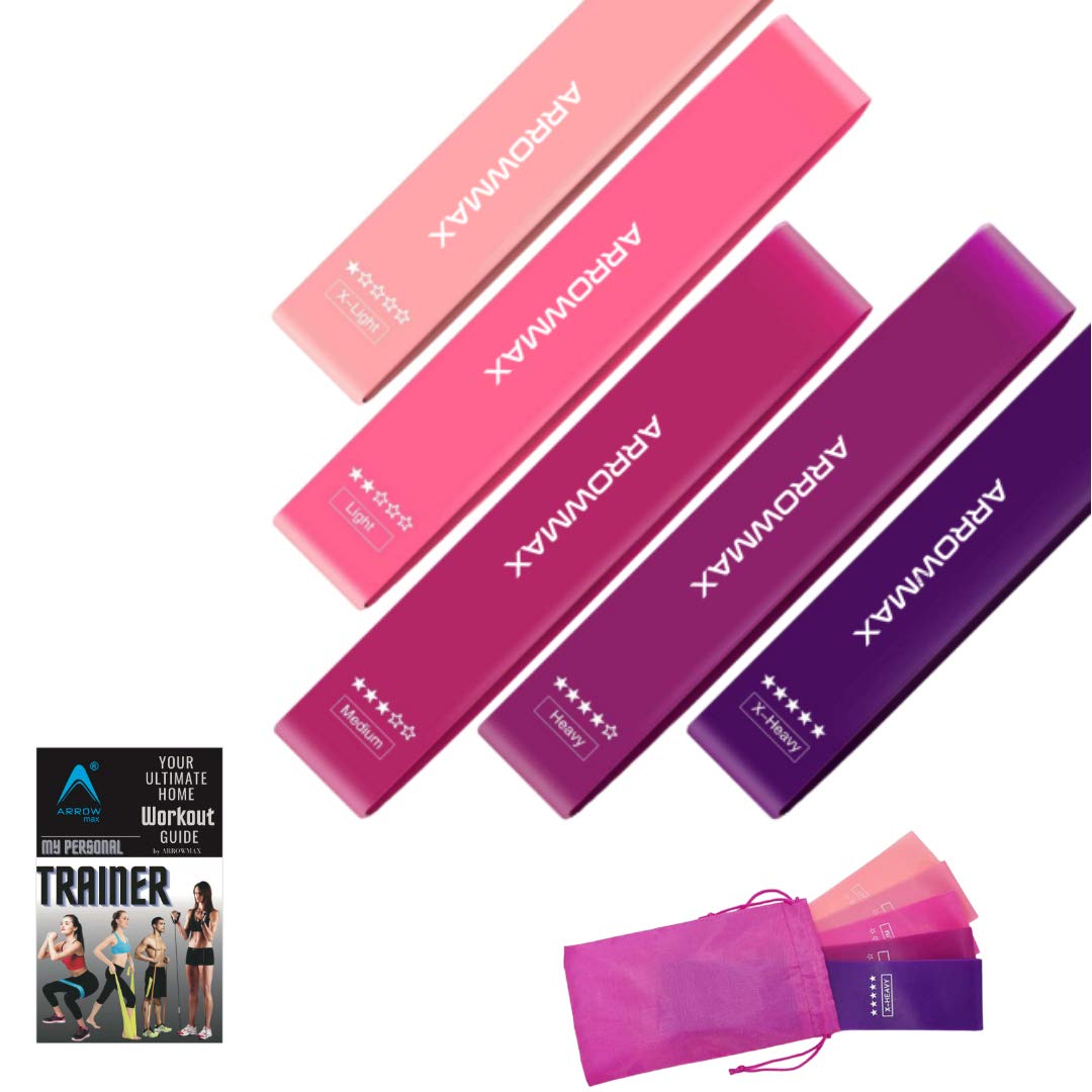 loop resistance bands workout pink set of  booty bands