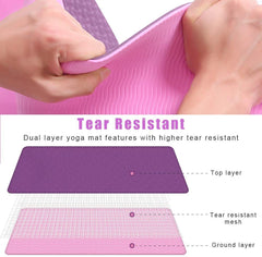 TPE Anti‑Slip Yoga Mat – Eco‑Friendly & Superior Grip for Yoga in India-6mm