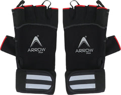 Panther All-Black Gym Gloves with Padded Palm & Reflective Detailing