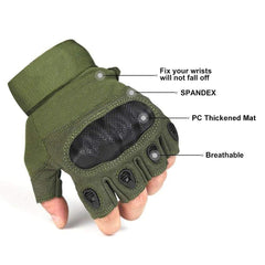 Half Finger Tactical Bike Riding Gloves – Durable, Breathable MTB & Road Riding Gloves with Padded Protection