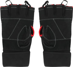 Panther All-Black Gym Gloves with Padded Palm & Reflective Detailing