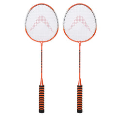 Arrowmax Alloy Steel Badminton Racket ( Set of 2 with 3 Nylon Shuttle)-AB 1000