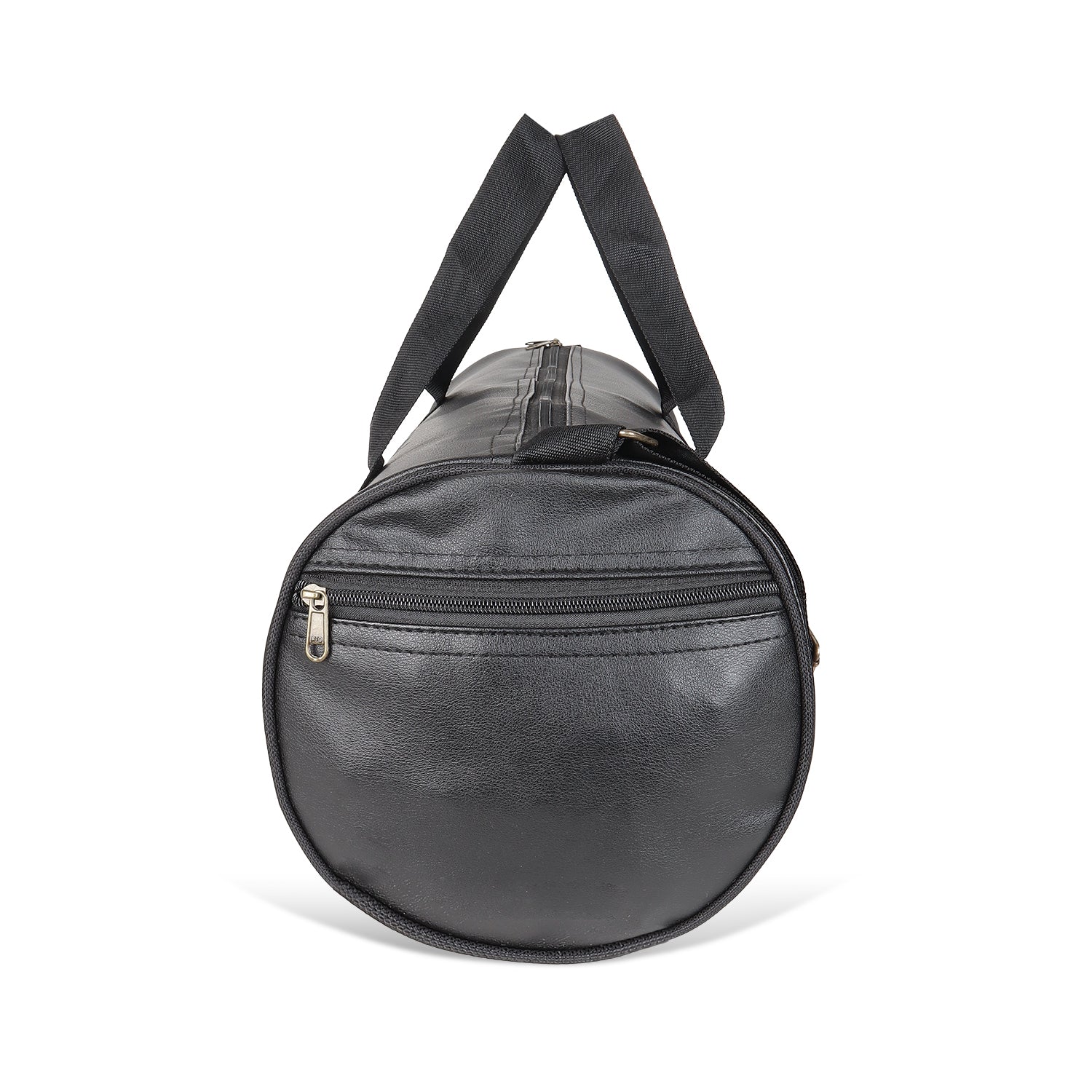 Leather Gym Bag, side angle, Black
