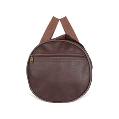 Leather Gym Bag, Side zip pocket, Brown