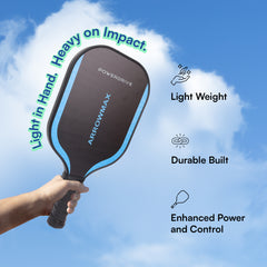 Arrowmax Carbon Fiber Pickleball Paddle Set – 2 POWERDRIVE Paddles, 4 Pickleballs, & Zipper Cover