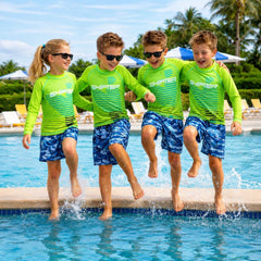 Kids 2 Piece Unisex Swimwear Set for Boys & Girls | Quick Dry Beach & Pool Swimsuit (2–12 Years)