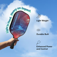 Arrowmax Carbon Fiber Pickleball Paddle Set – 2 FORCE Paddles, 4 Balls & Zipper Bag