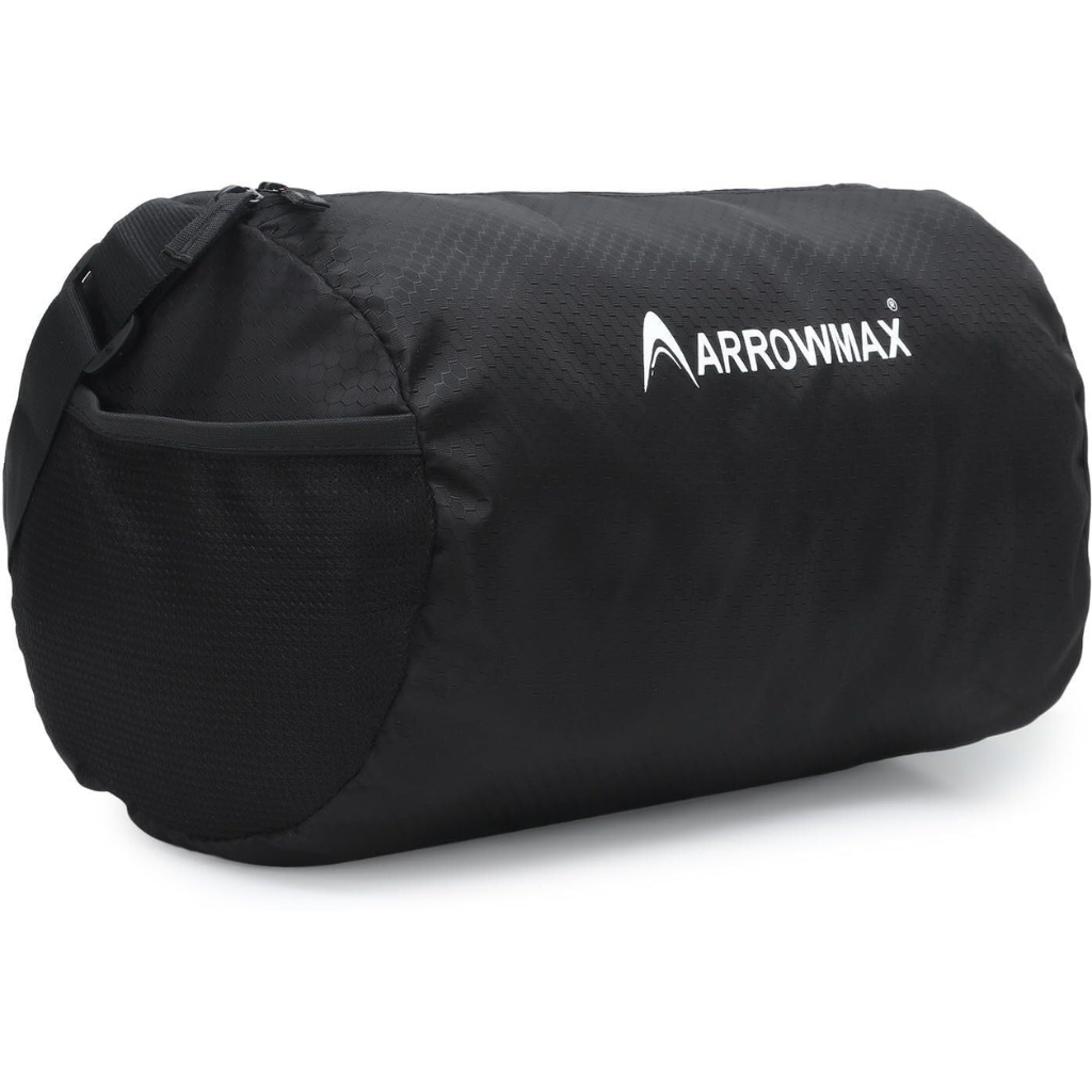Waterproof gym duffel bag in navy blue, 35 L size with laptop sleeve and carry-on handle