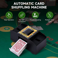 Automatic Card Shuffler Machine with 2 Decks of Playing Cards | Battery Operated Electric Card Shuffling Machine for Poker, UNO, Blackjack & Family Games