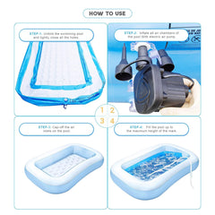 INTEX 5.5 FT Inflatable Swimming Pool for Kids with Air Pump – Large Family Baby Pool for Home & Garden