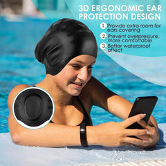 Premium soft silicone swimming cap with stretchable and waterproof design