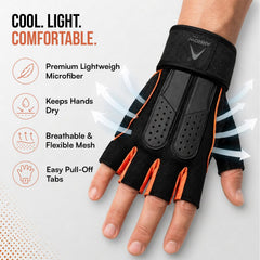 Gym Gloves with Wrist Support for Men & Women – Weight Lifting Workout Hand Glove