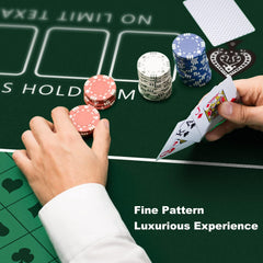 Poker Table Top 70 x 35 Inch 3MM Thick Non-Slip Table Mat for Poker, Teen Patti, Rummy, Diwali Party & Playing Cards with Carry Bag